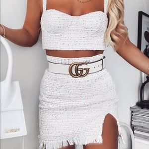 Gabrielle X Bustier Skirt Set Amber & Meshki NWT